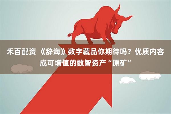 禾百配资 《辞海》数字藏品你期待吗？优质内容成可增值的数智资产“原矿”