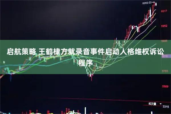 启航策略 王鹤棣方就录音事件启动人格维权诉讼程序