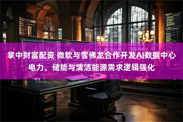 掌中财富配资 微软与雪佛龙合作开发AI数据中心电力，储能与清洁能源需求逻辑强化